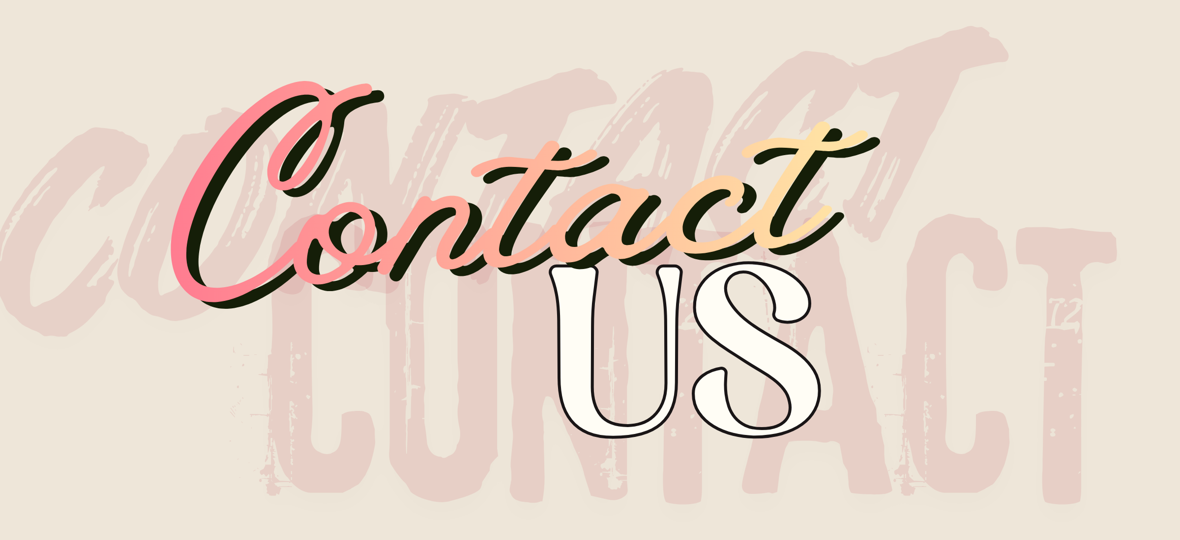 Colourful text of contact us banner