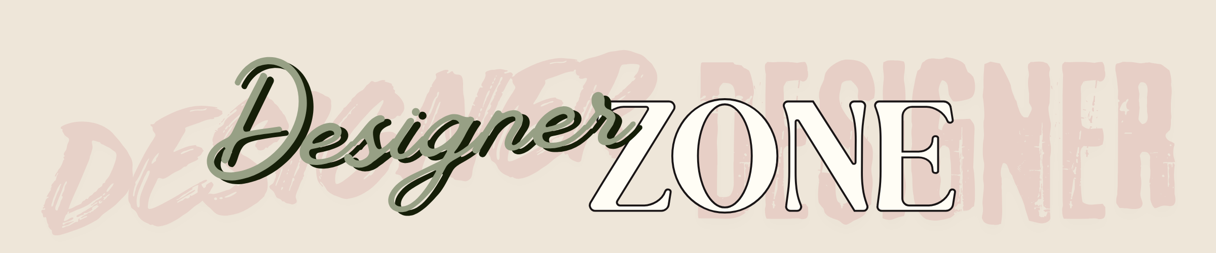 Text 'Designer Zone' on a beige background