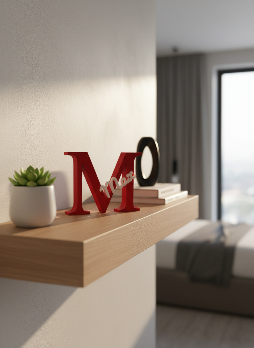 3D Letter & Name Display in modern interior setting