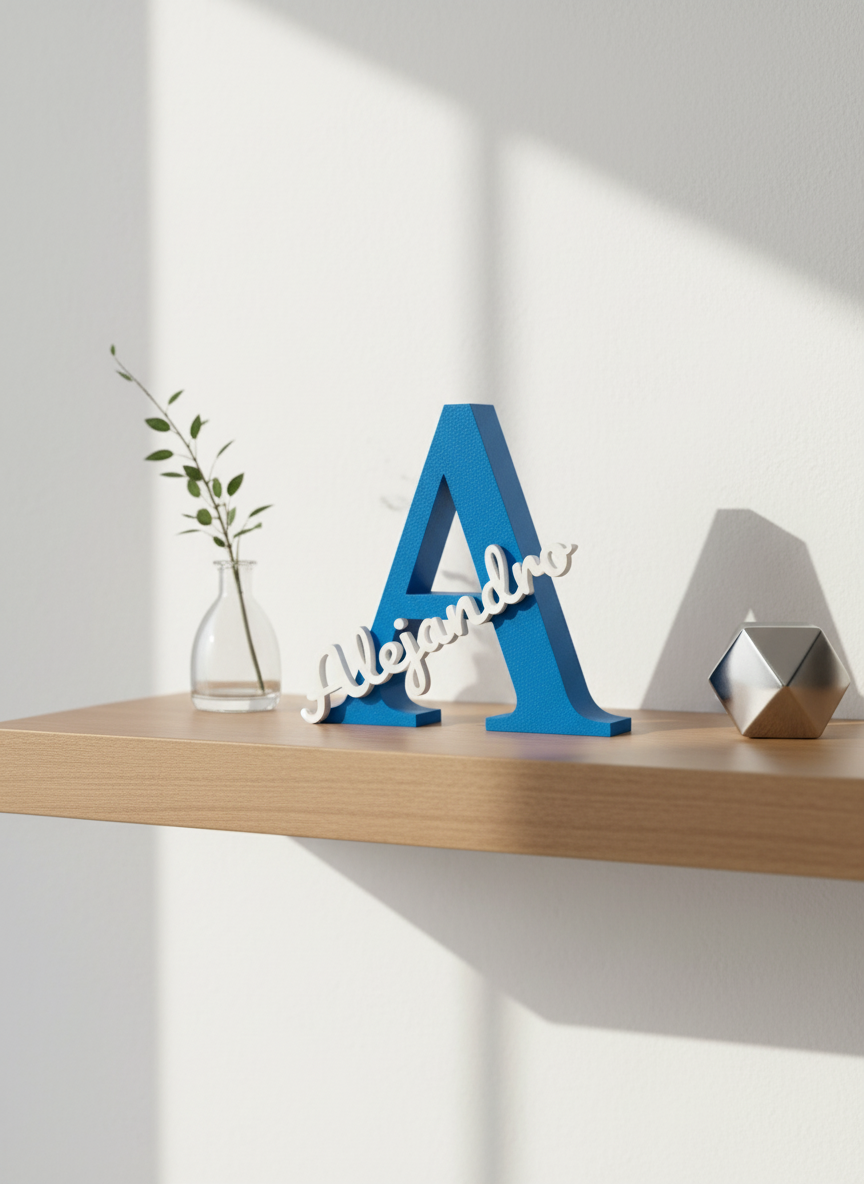 Blue 3D Letter A for Alejandro