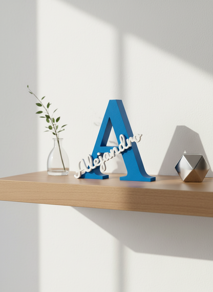 Blue 3D Letter A for Alejandro