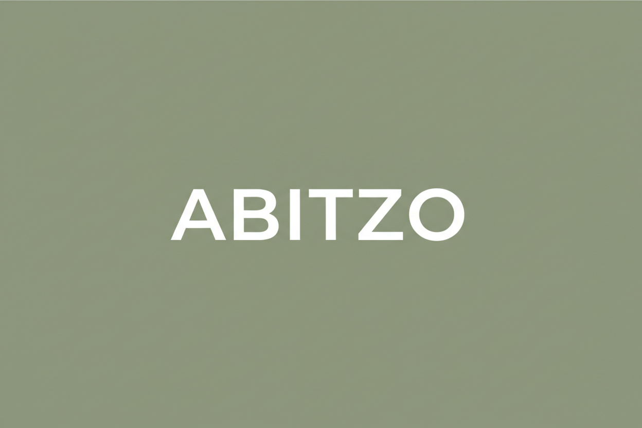 generate a background hex 575f43 and a text in the middle coloured white ABITZO