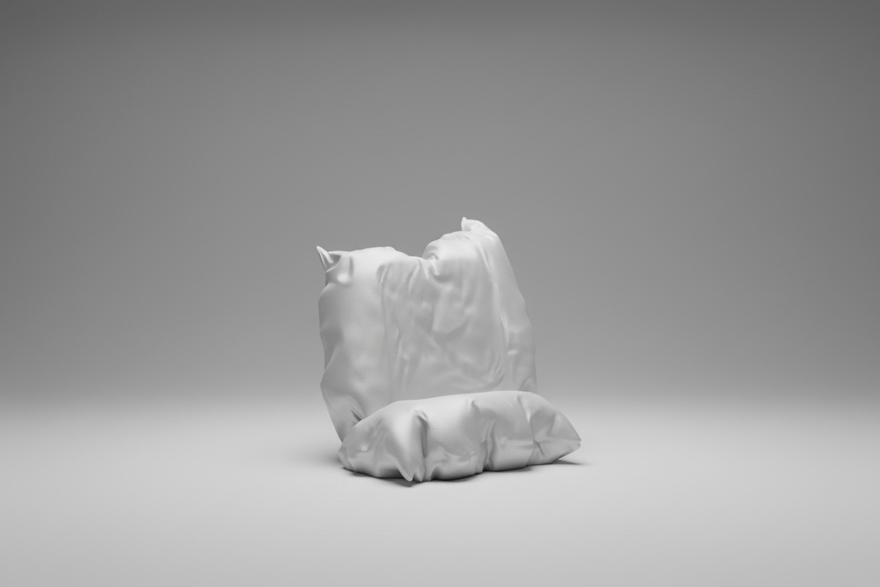 White pillows on a gray background